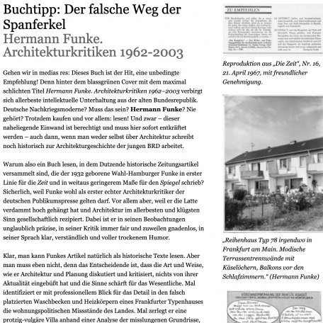 Hermann Funke Architekturkritiken